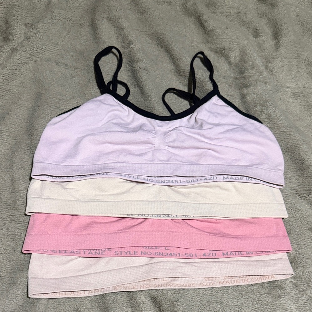 Girls Large Multi-Color Bralette Set of 4